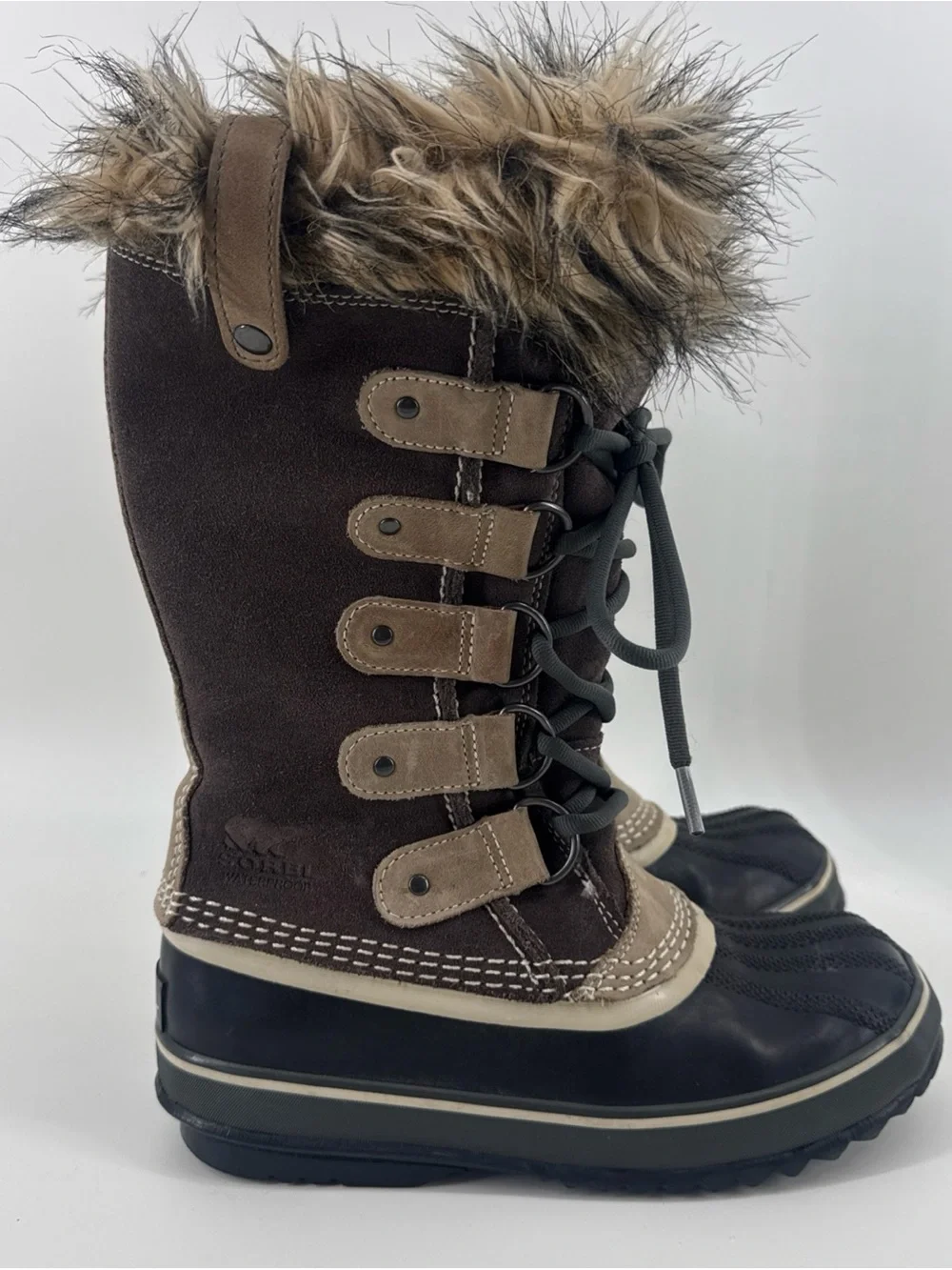 Sorel Joan of Arctic Women's size 5 Waterproof Faux Fur Suede Snow Boots